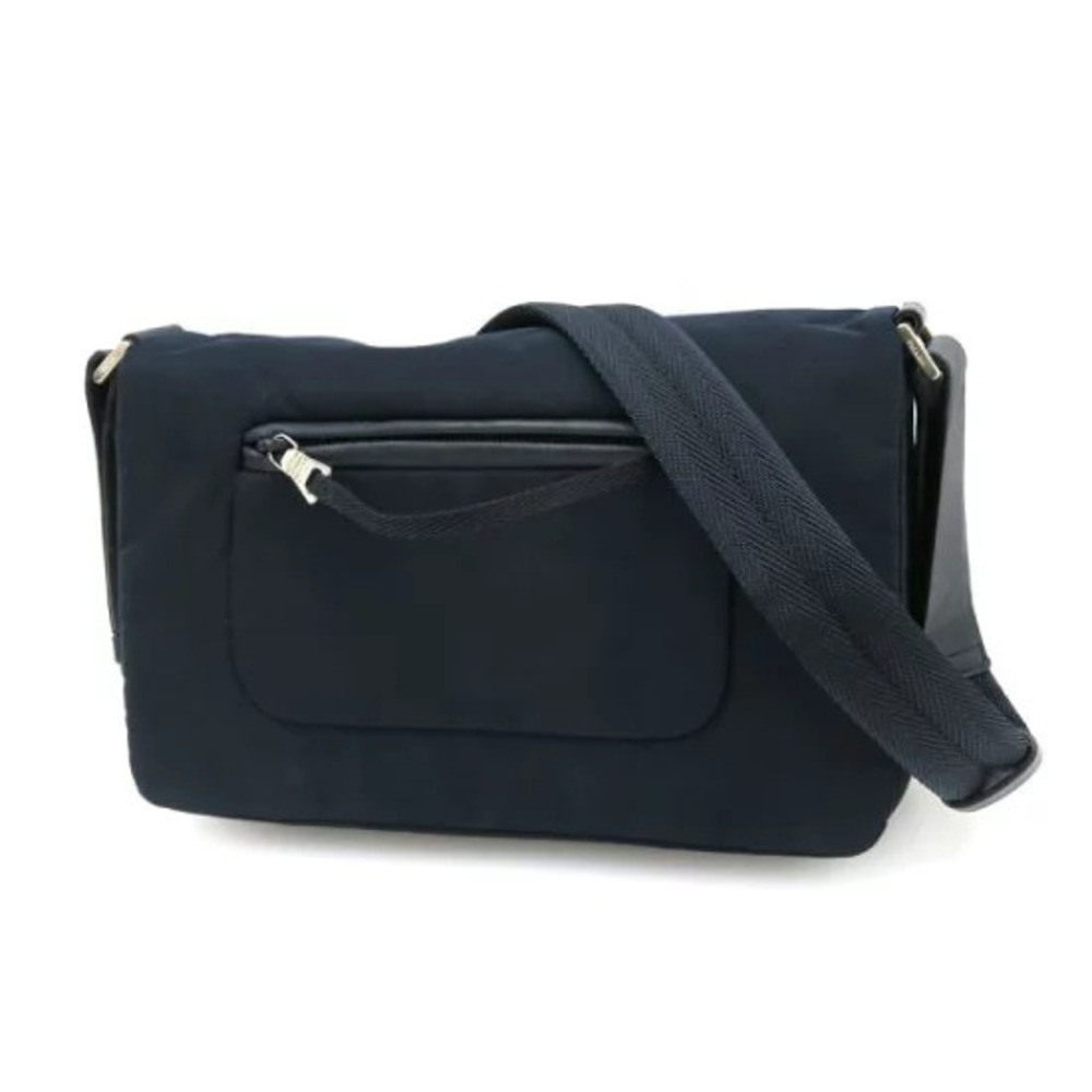 Prada shoulder bag distinctive triangle logo Black